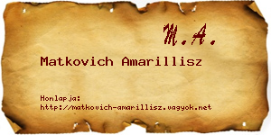 Matkovich Amarillisz névjegykártya